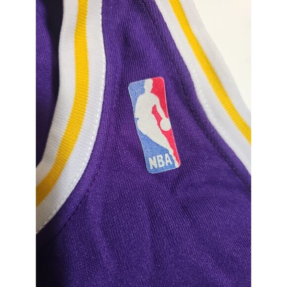 Vintage Magic Johnson 32 Sand Knit LA Lakers Jersey NBA Large - Picture 9 of 10